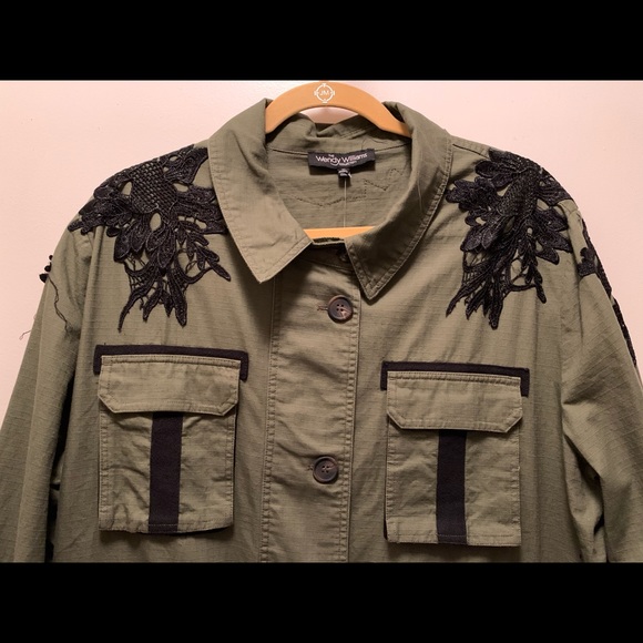 Wendy Williams Jackets & Blazers - Wendy Williams Military Style Jacket w/Lace Detail